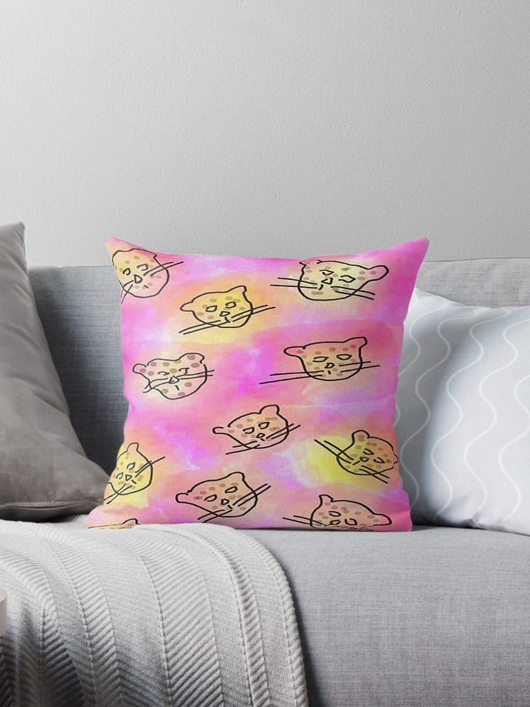 Grr Pink Throw Pillow By Jillyprints