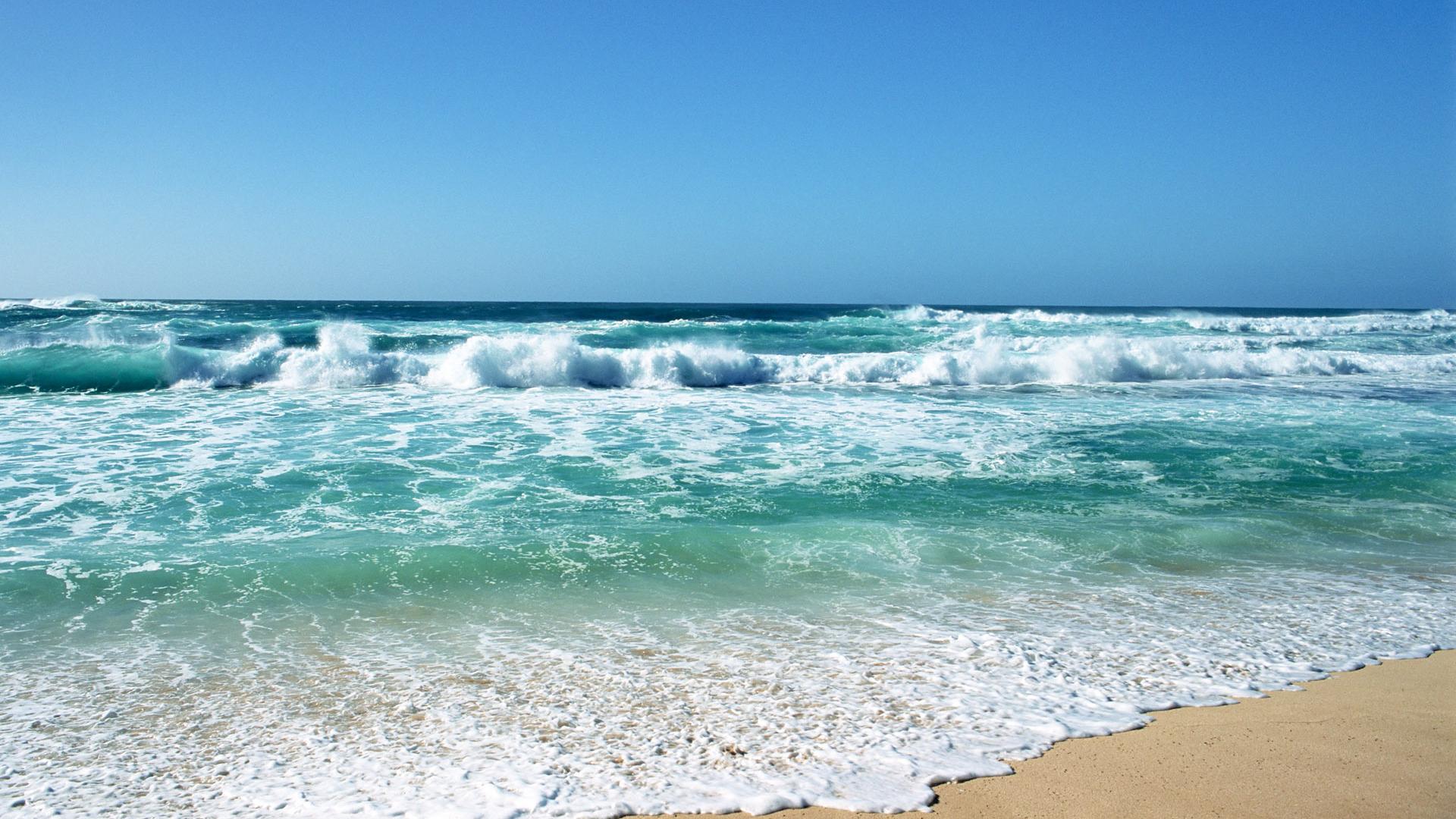 Beautiful Blue Stormy Sea Of Beach Desktop Background Wide Wallpaper