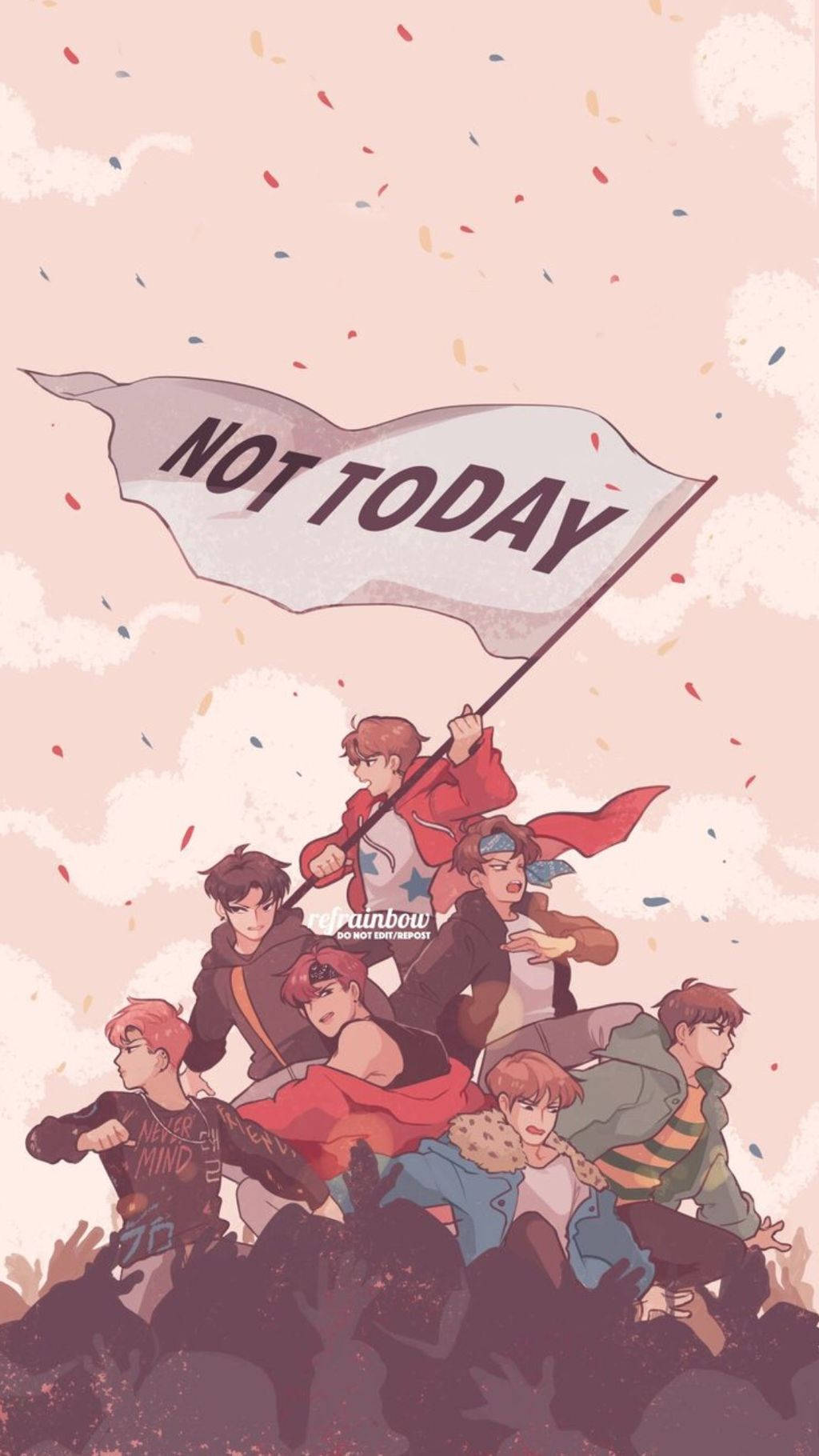 Bts Cartoon Wallpaper