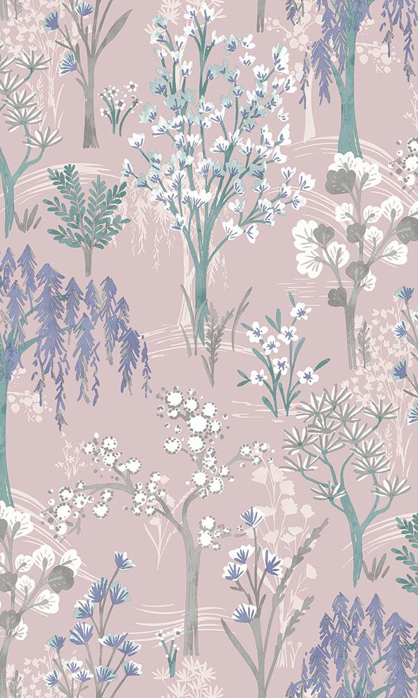 Floral Powder Room Wallpaper Whimsical Botanicals