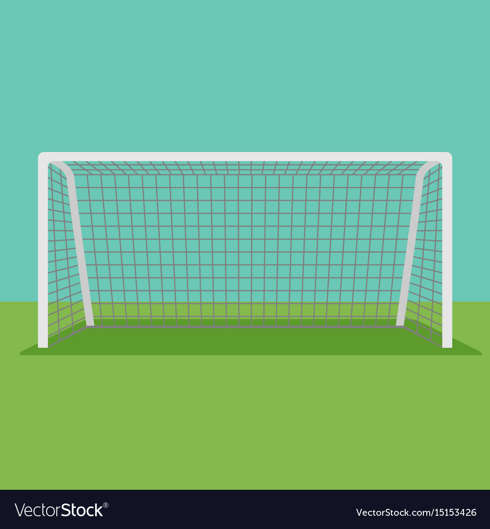 Soccer goal flat icon on background Royalty Free Vector