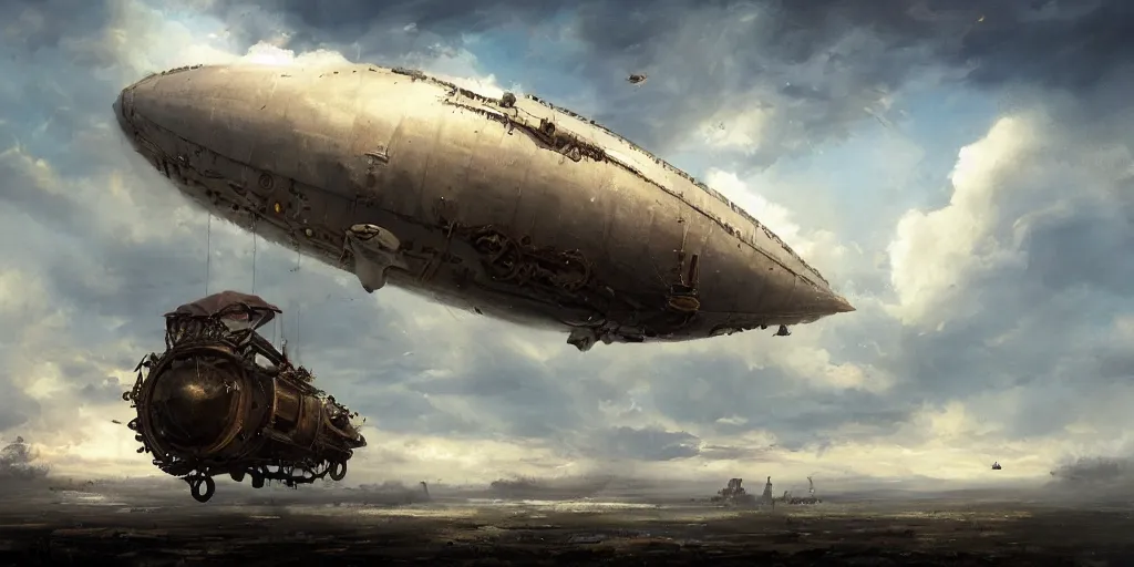 🔥 Free download a beautiful painting of a steampunk airship in the sky ...