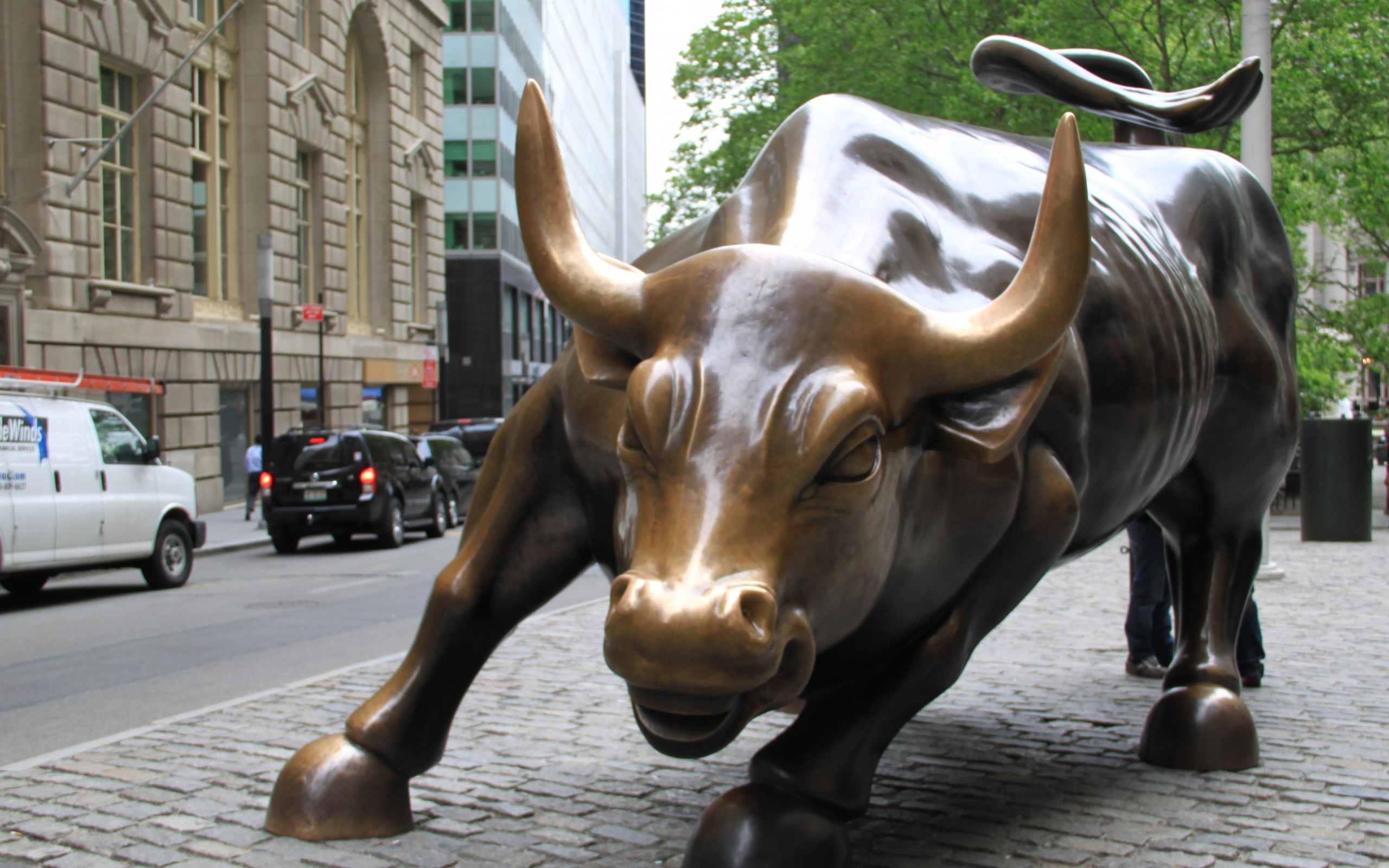 Bull Wall Street Statues Wallpaper Art HD