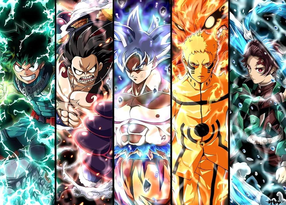 Kopoo Goku Naruto Luffy Ichigo Natsu Anime Poster X Cm