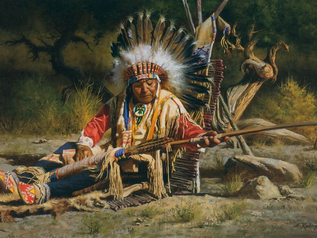 Drawing Painting Native American Desktop Wallpaper Nr