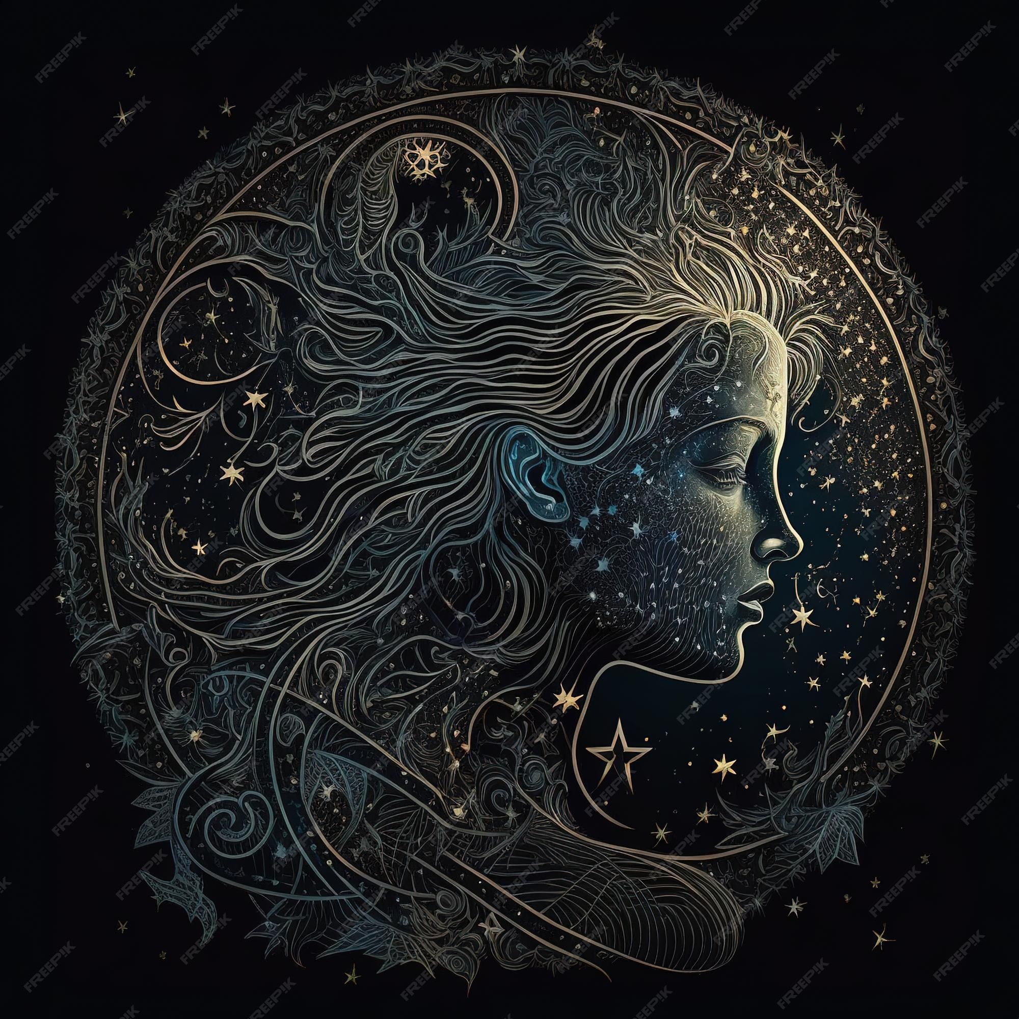 Virgo Zodiac Sign Wallpaper Square Dark