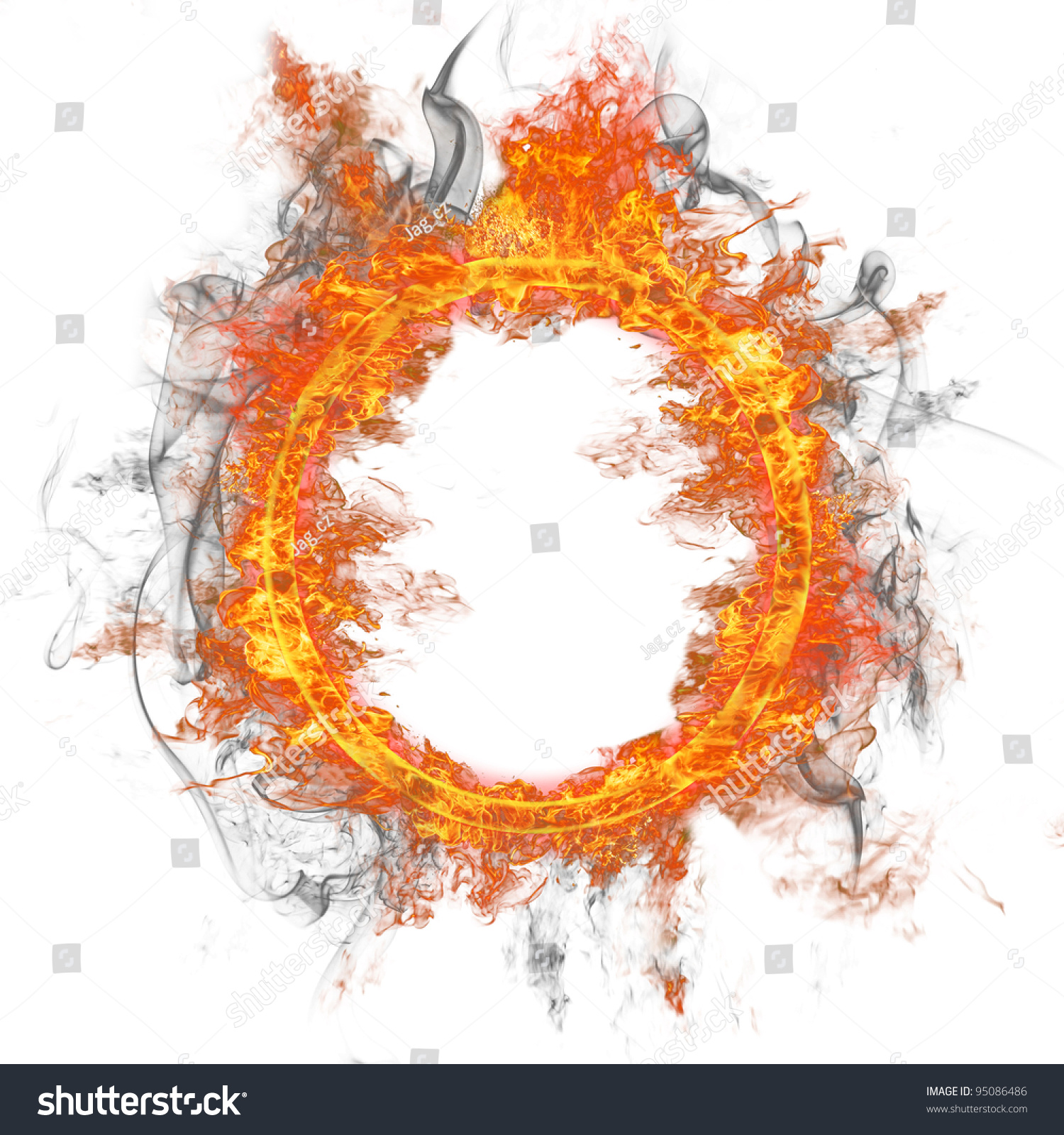Fire Ring Isolated On White Background Stock Photo
