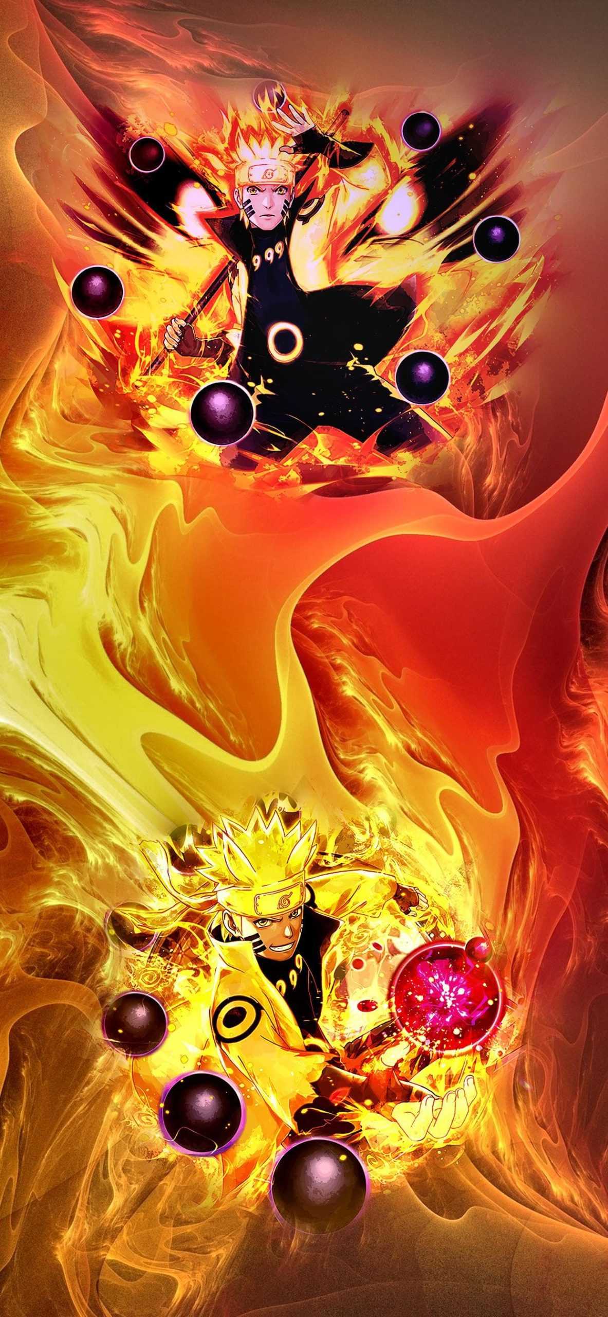 Naruto Uzumaki in Six Paths Sage Mode and Kurama Chakra Mode 4k Wallpaper