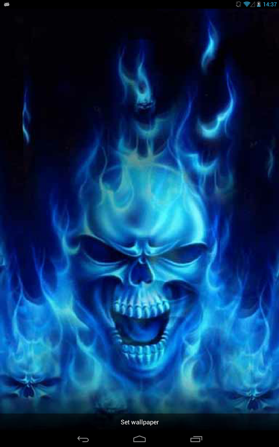 Skulls In A Blue Flame Live Wp Android Apps On Google Play