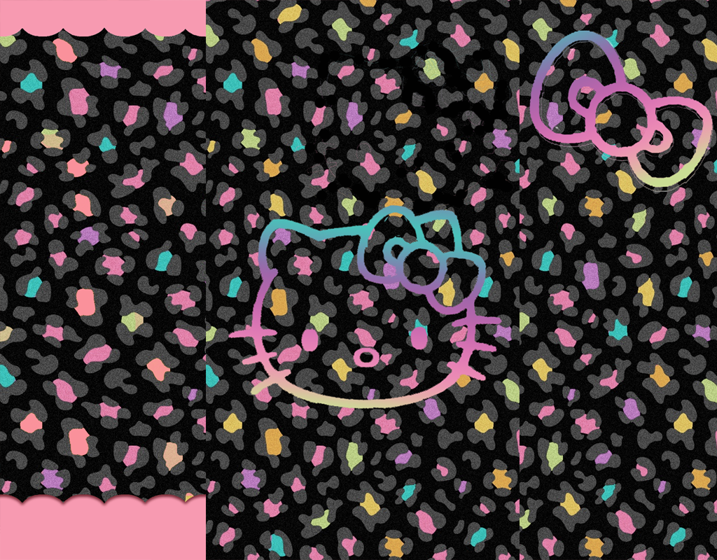 hello kitty wallpaper pink and black love 715png 1024x800