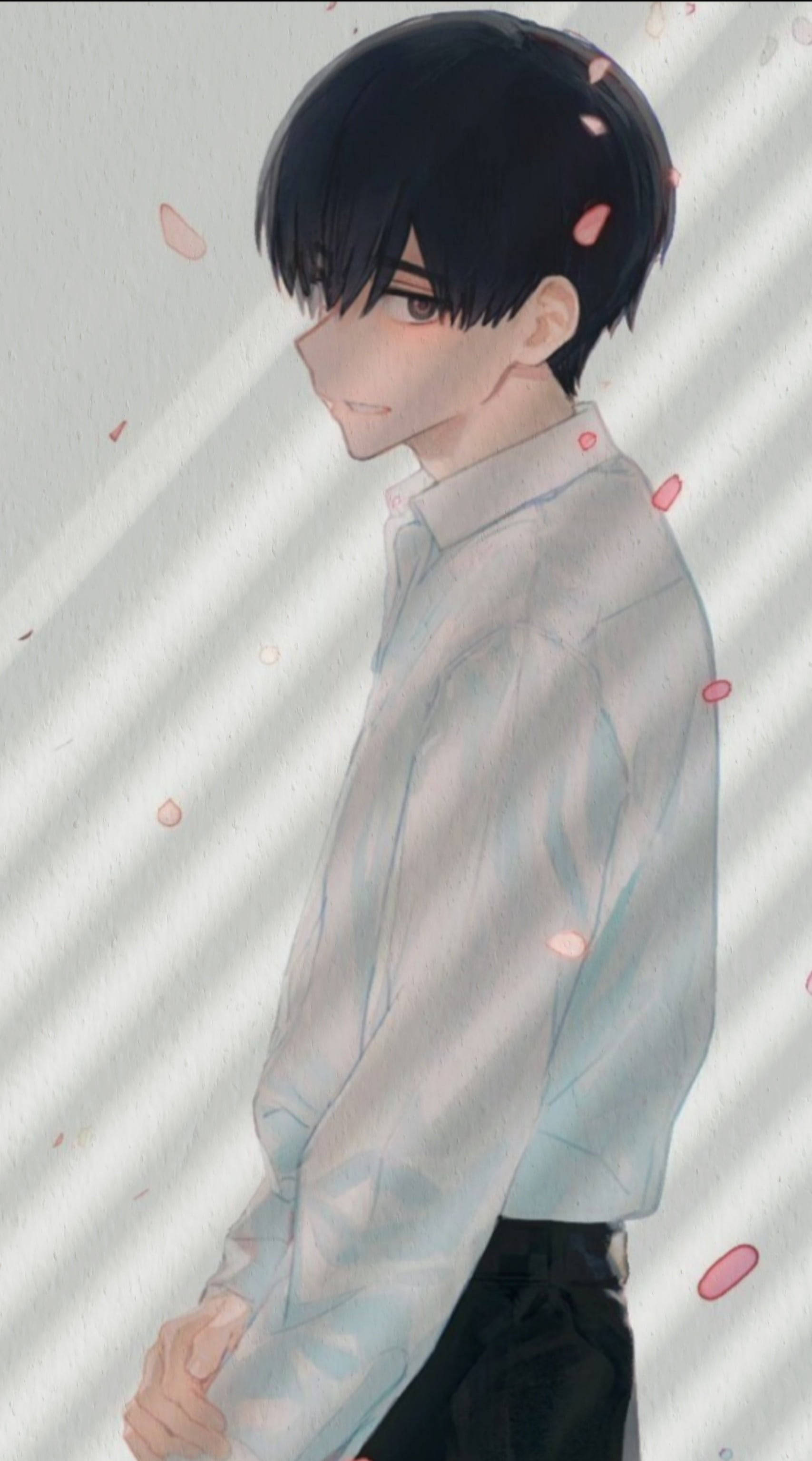 Smiling Aesthetic Anime Boy Wallpaper