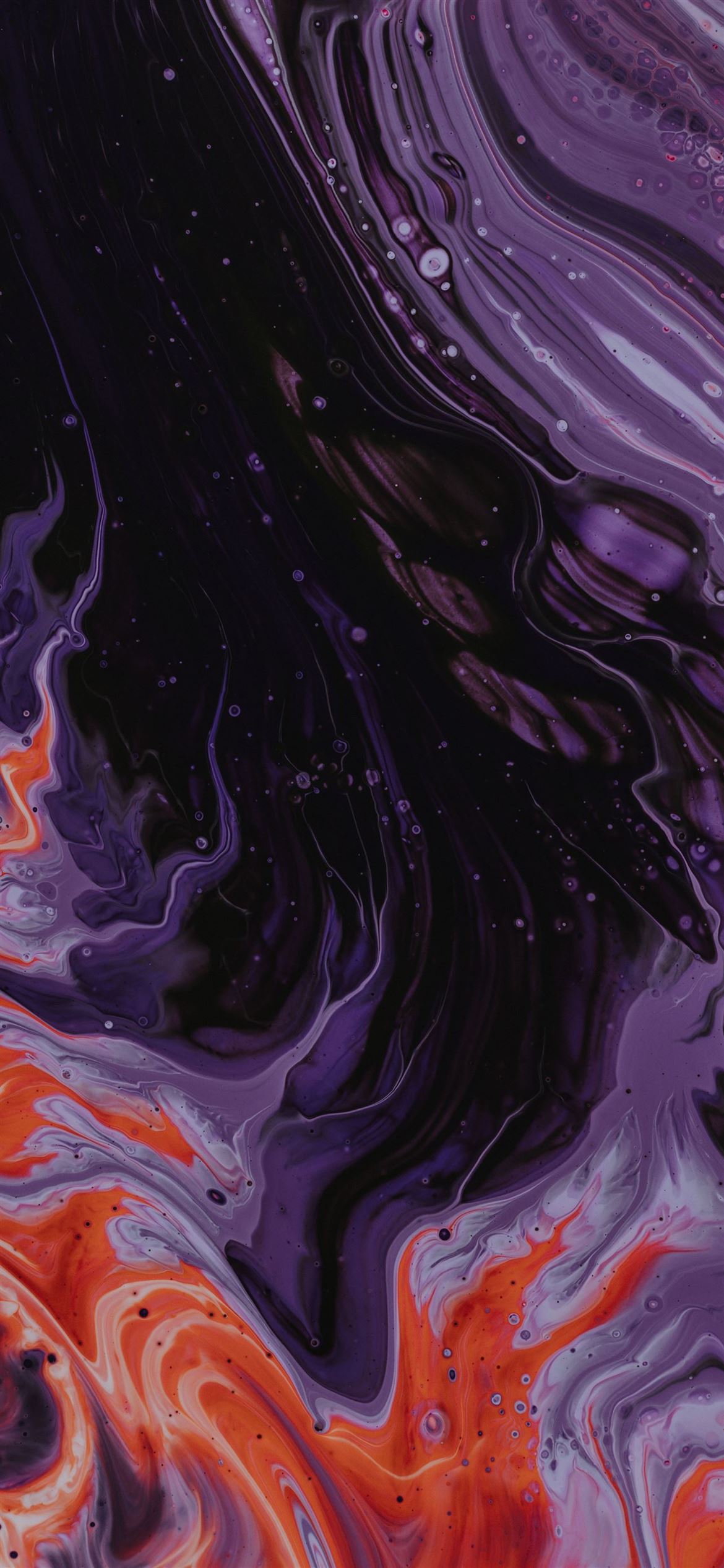 Purple Black And Orange Abstract Paintin Iphone Wallpaper