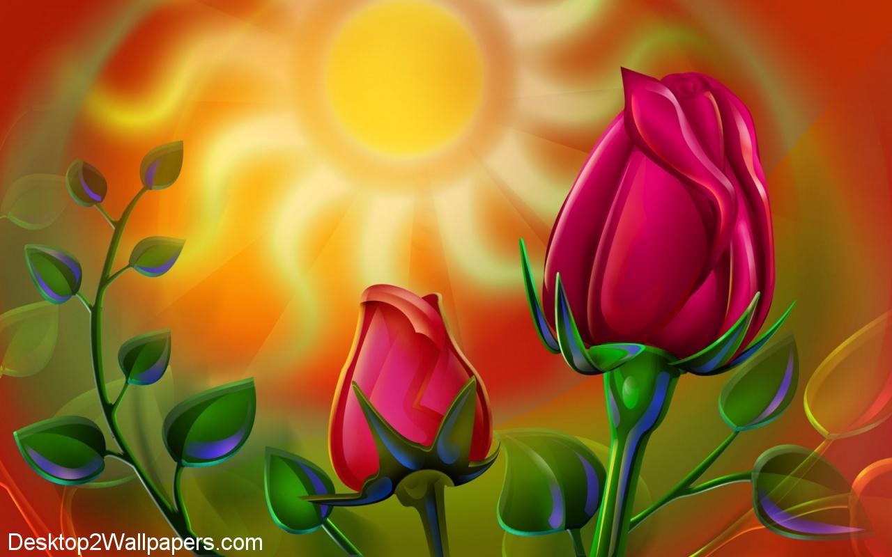 Sun Rose Wallpaper Flowers HD Desktop At