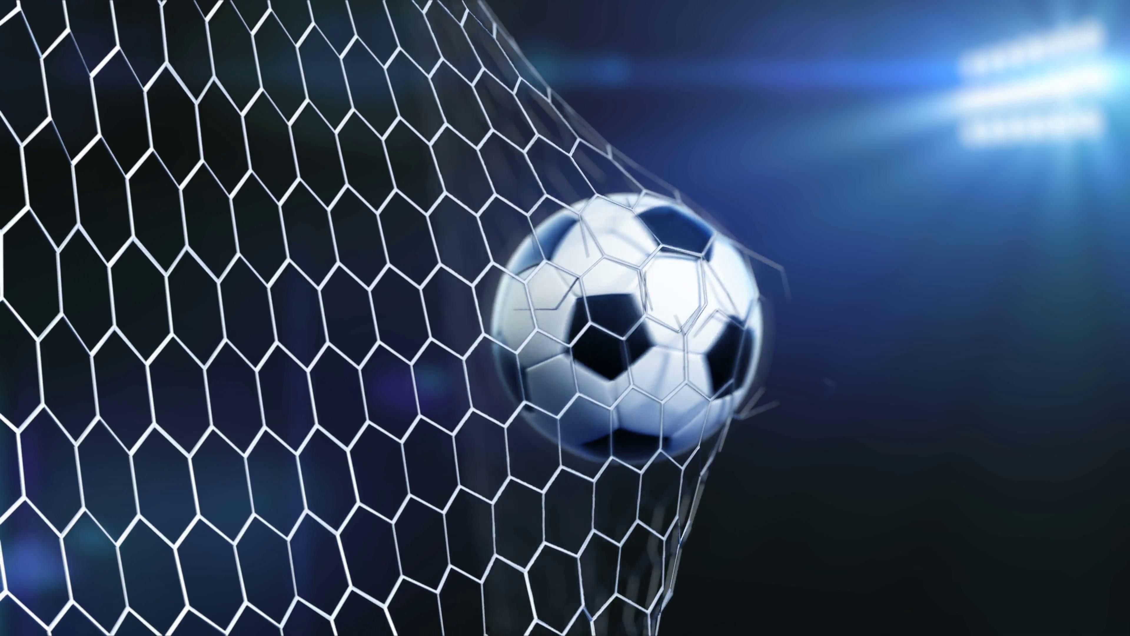 Soccer ball hitting the back of the net, Goal!