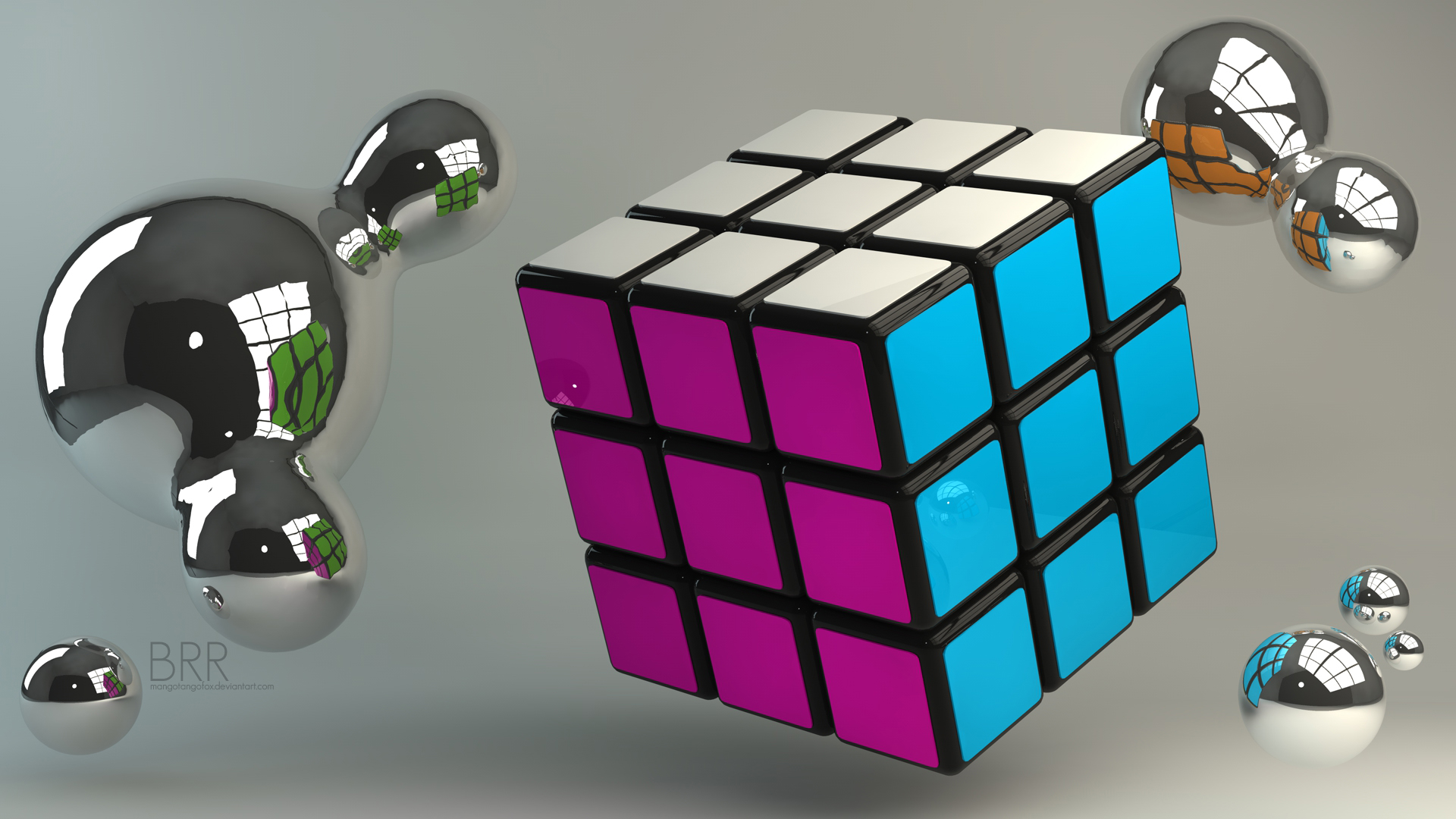 Thread 3D Rubiks Cube Wallpaper 1920x1080