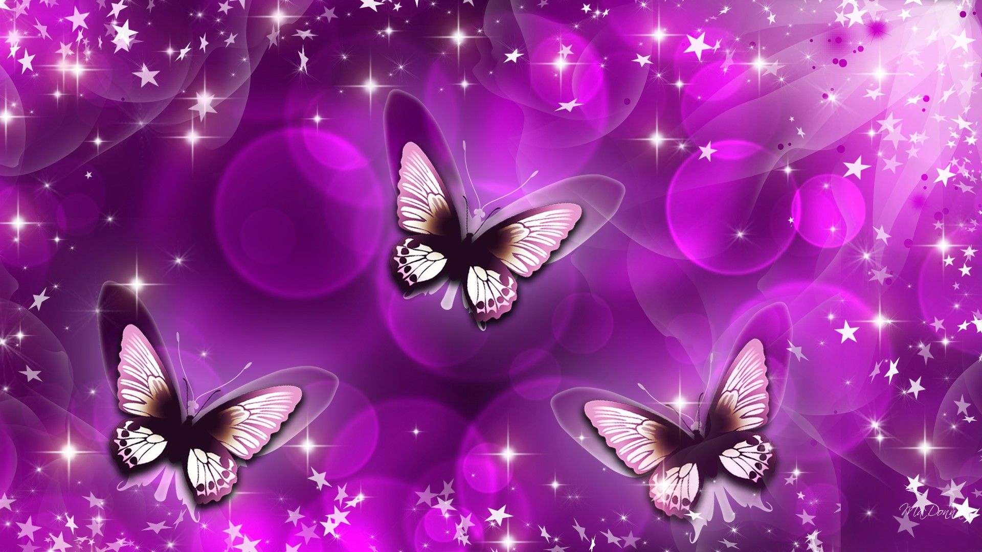 Wallpaper For Pink And Purple Butterfly Background Painting