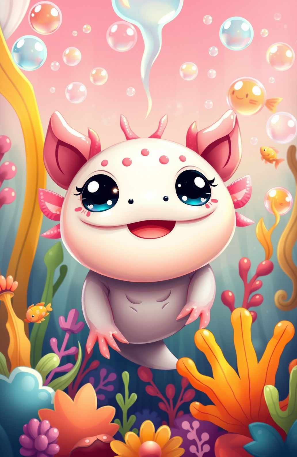 Kawaii Axolotl Wallpaper