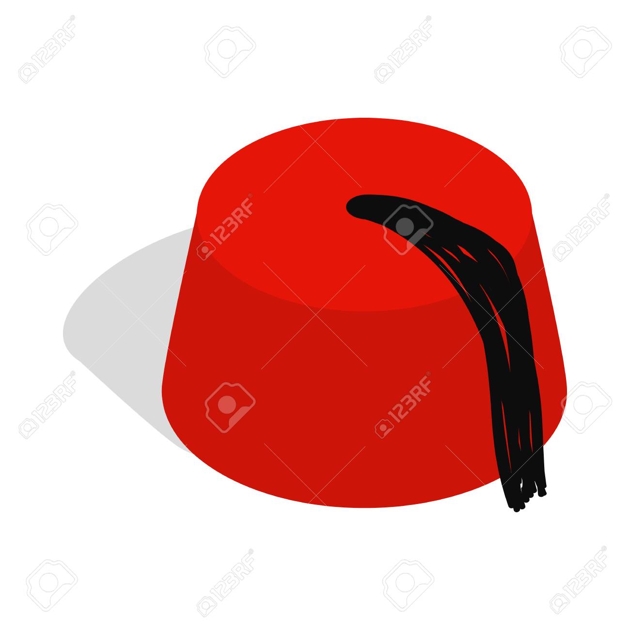 Turkish Hat Fez Icon In Isometric 3d Style On A White Background