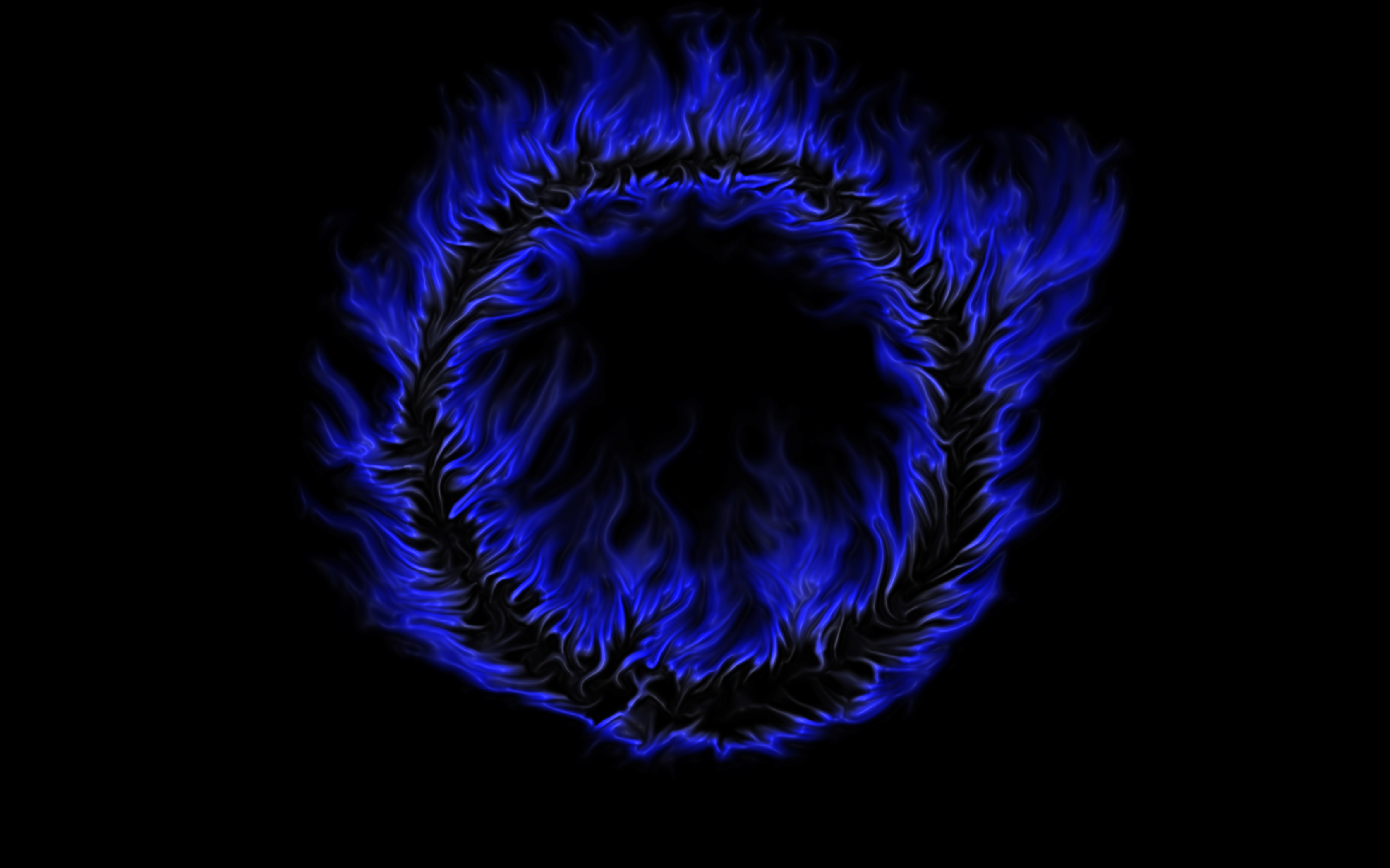 Blue Burning Flame Abstract 4k Wallpaper HD
