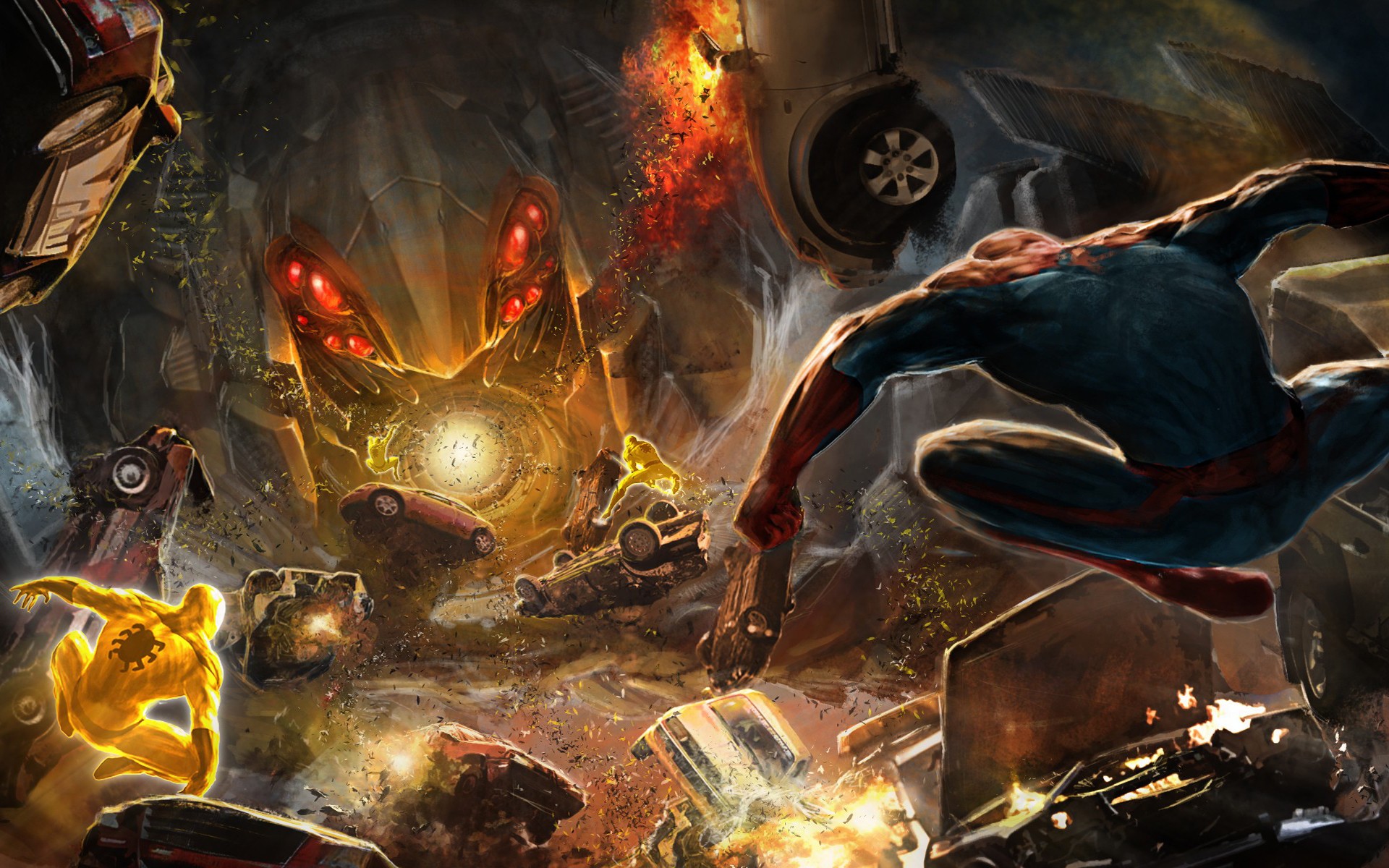 Fond D Cran Explosions Superheroes Artwork Marvel Ics Peter