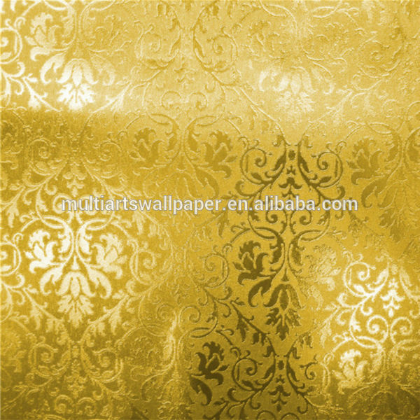 Gold Glitter Wallpaper Leaf Acanthus