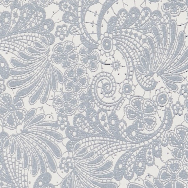 Interlace Blue Floral Wallpaper Sample Traditional By