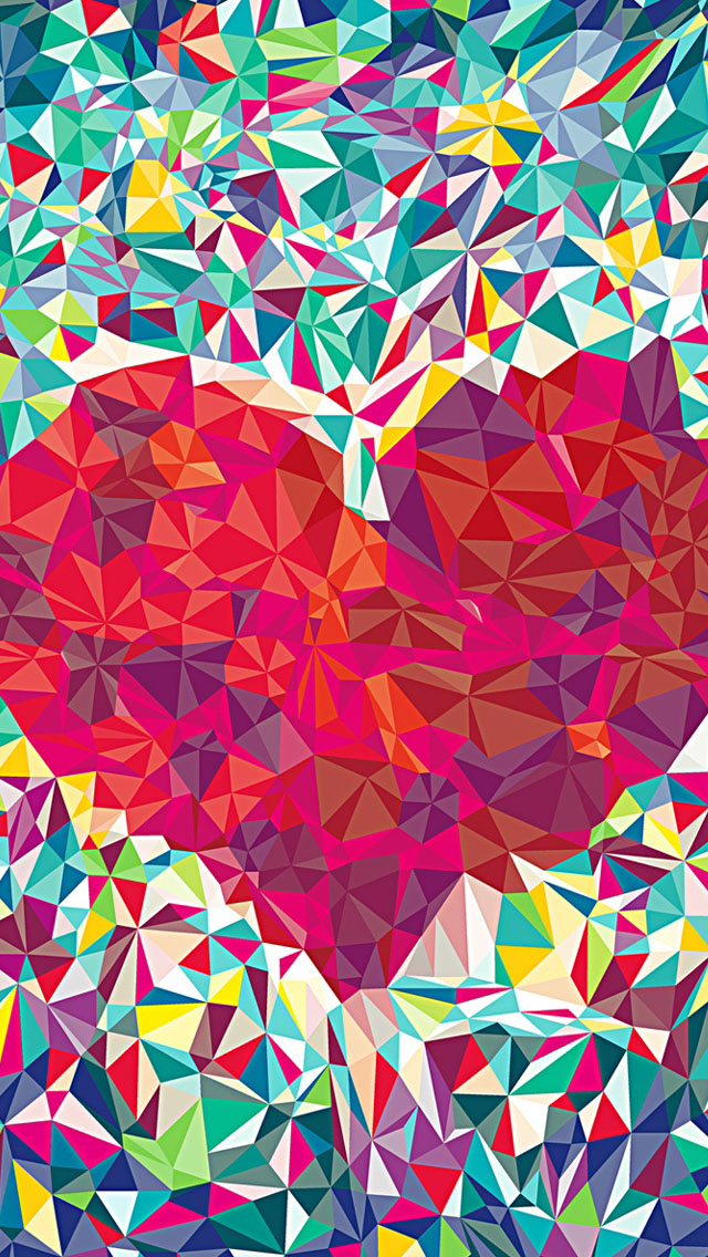 Kaleidoscope Love Heart Wallpaper iPhone