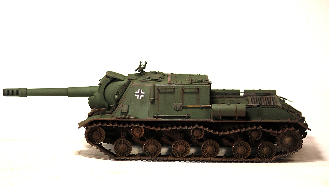Picture Self Propelled Gun Isu Toys White Background Army