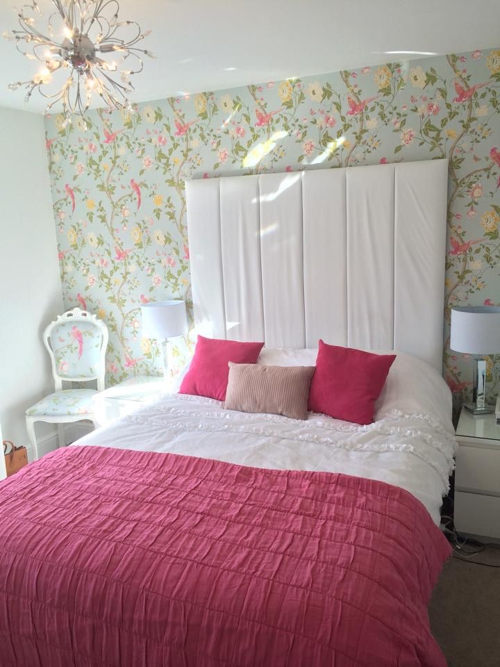 My Bedroom Laura Ashley Birds Summer Palace Duck Egg Pink Throw White