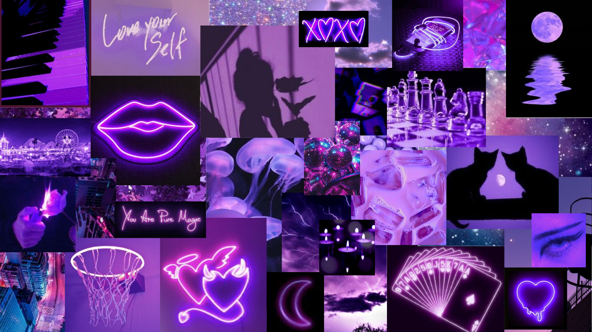 Neon Purple Aesthetic Wallpaper Cute Desktop