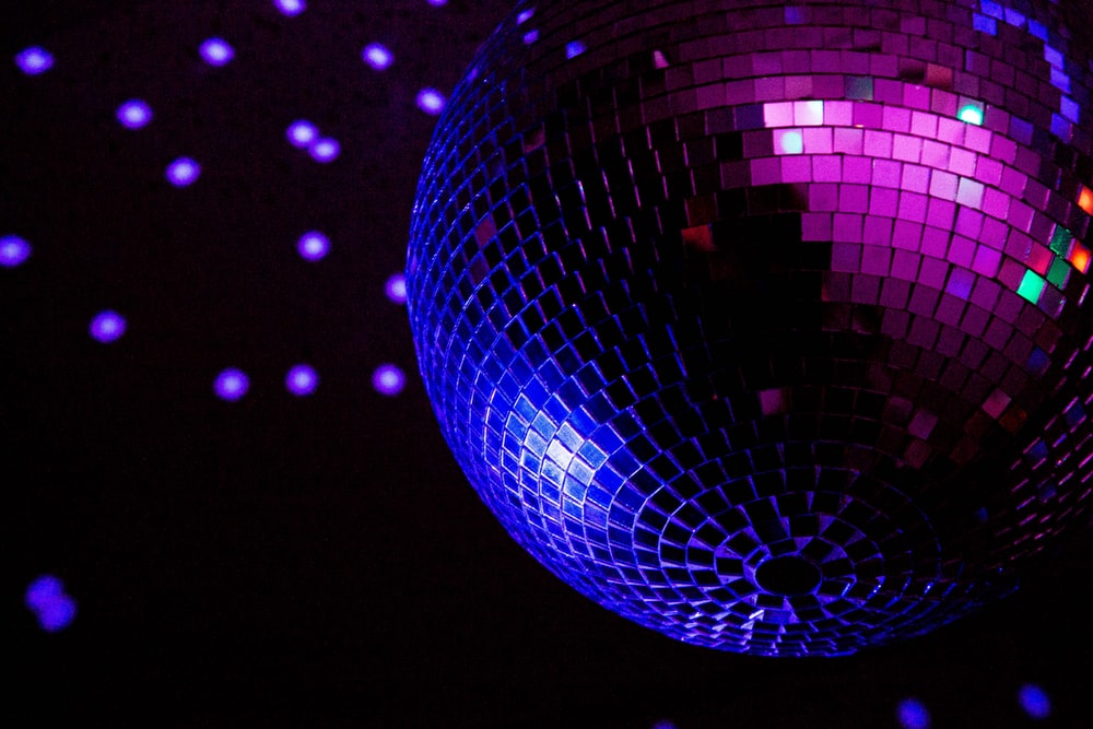 Purple And Blue Ball With Light Photo Disco Image On