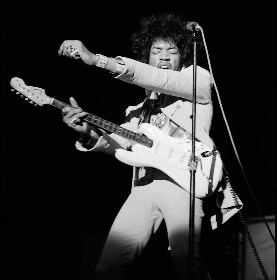 Jimi Hendrix Playing Guitar Im Genes Por Daron Espa Oles