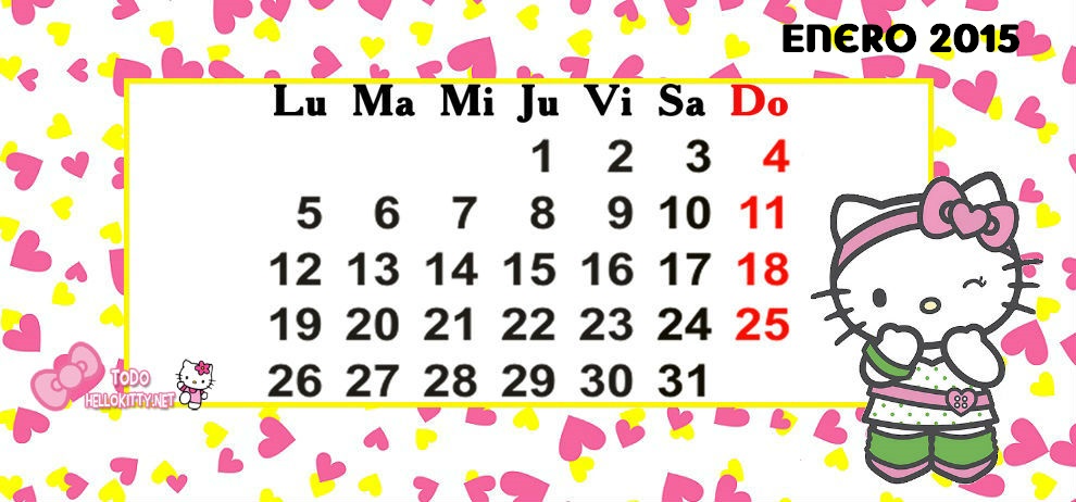 Calendarios De Hello Kitty Mensuales Todo