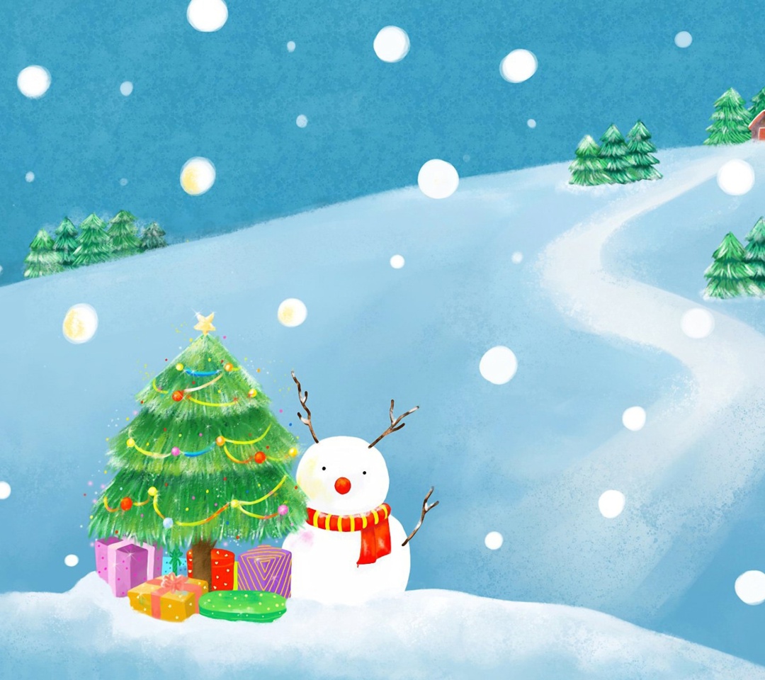 Title Christmas Tree And Snowman Category Holiday Occasions