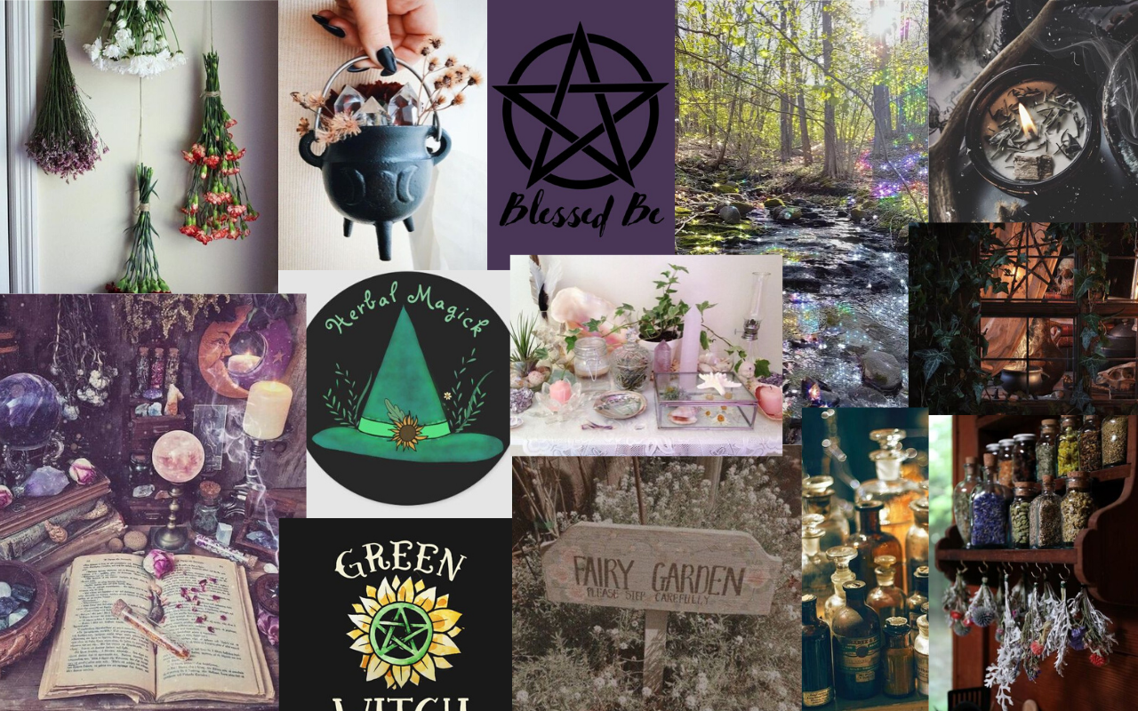 Laptop Green Witch Wallpaper Witchy