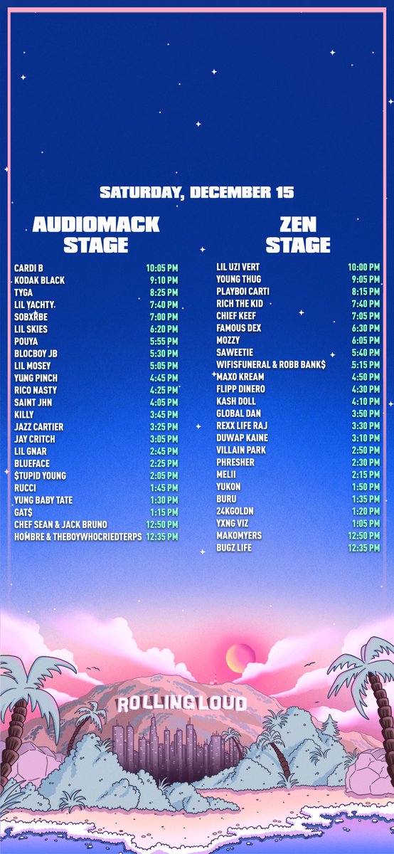 Rolling Loud on PHONE WALLPAPERS WITH SET TIMES https