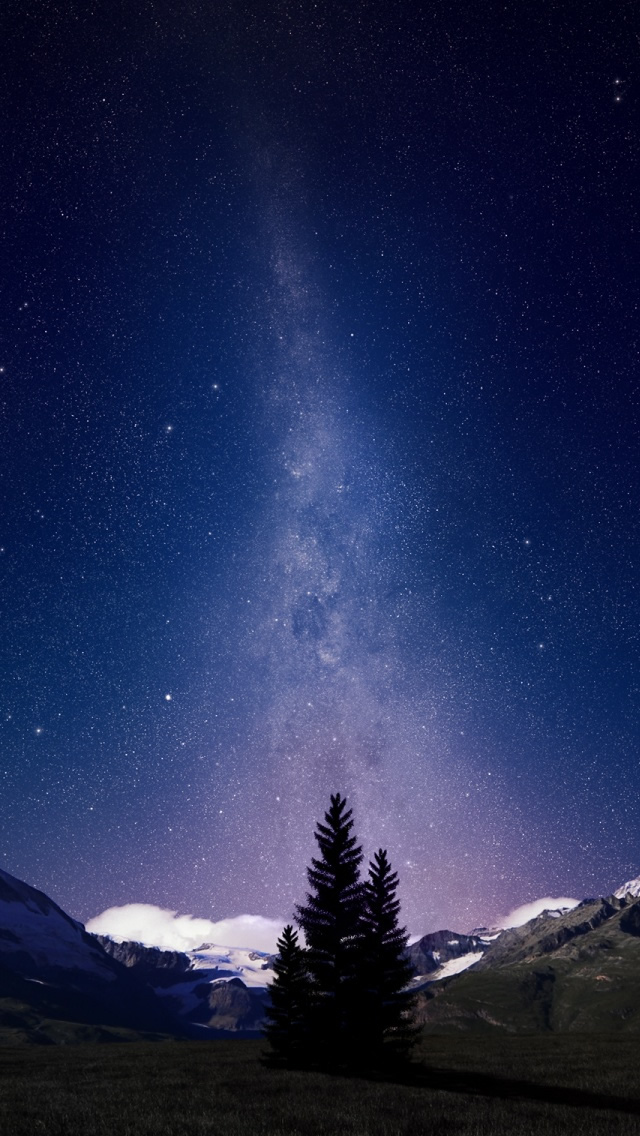 Swiss Alps Night Sky iPhone 5s Wallpaper