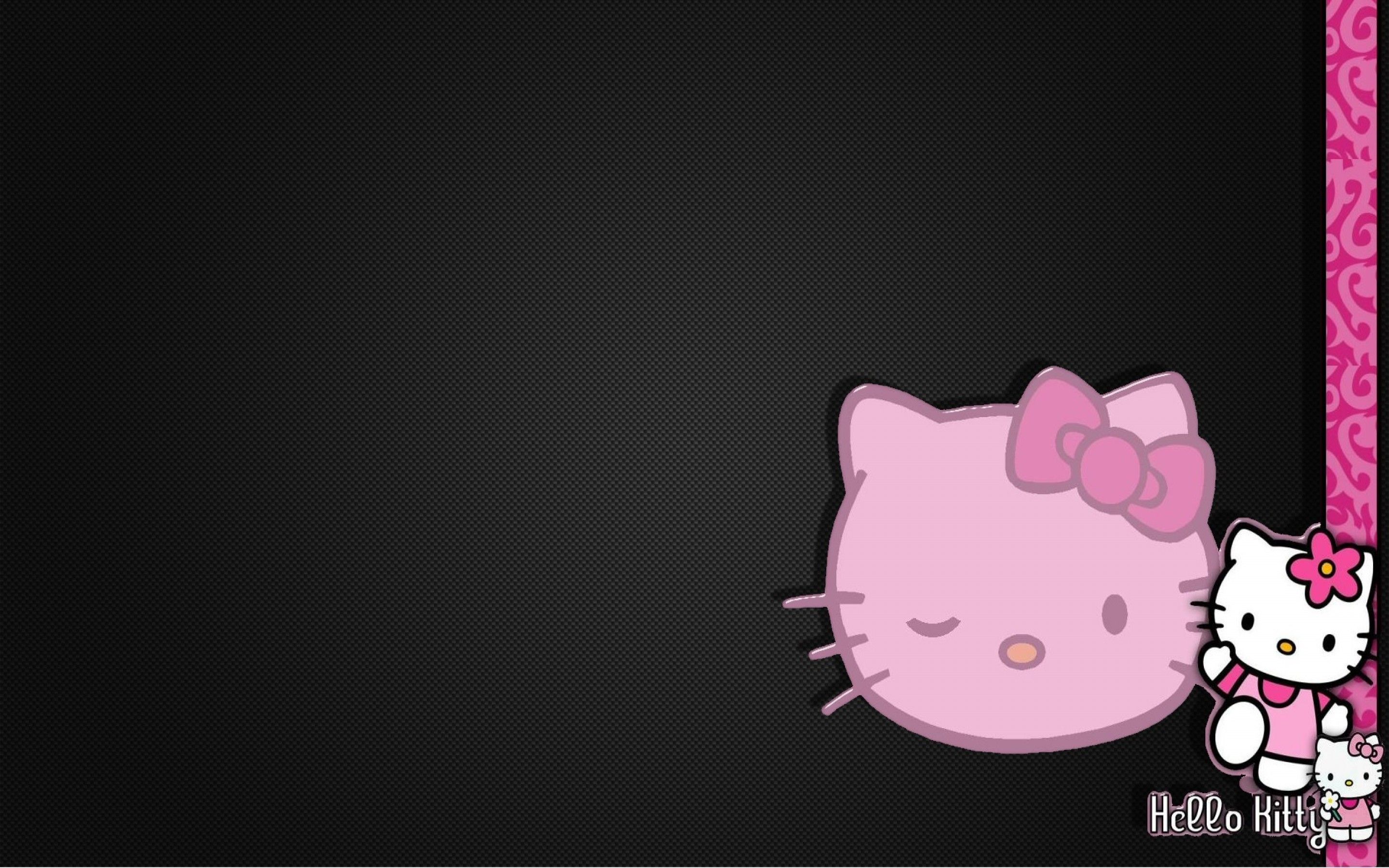 Hello Kitty Pink And Black Love Wallpaper Desktop Background