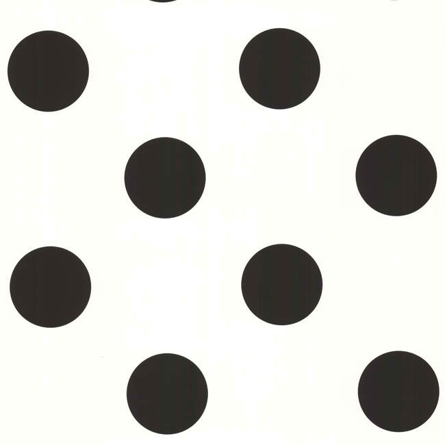 Black White KW7677 Large Polka Dot Wallpaper   Baby Nursery Kids 650x650