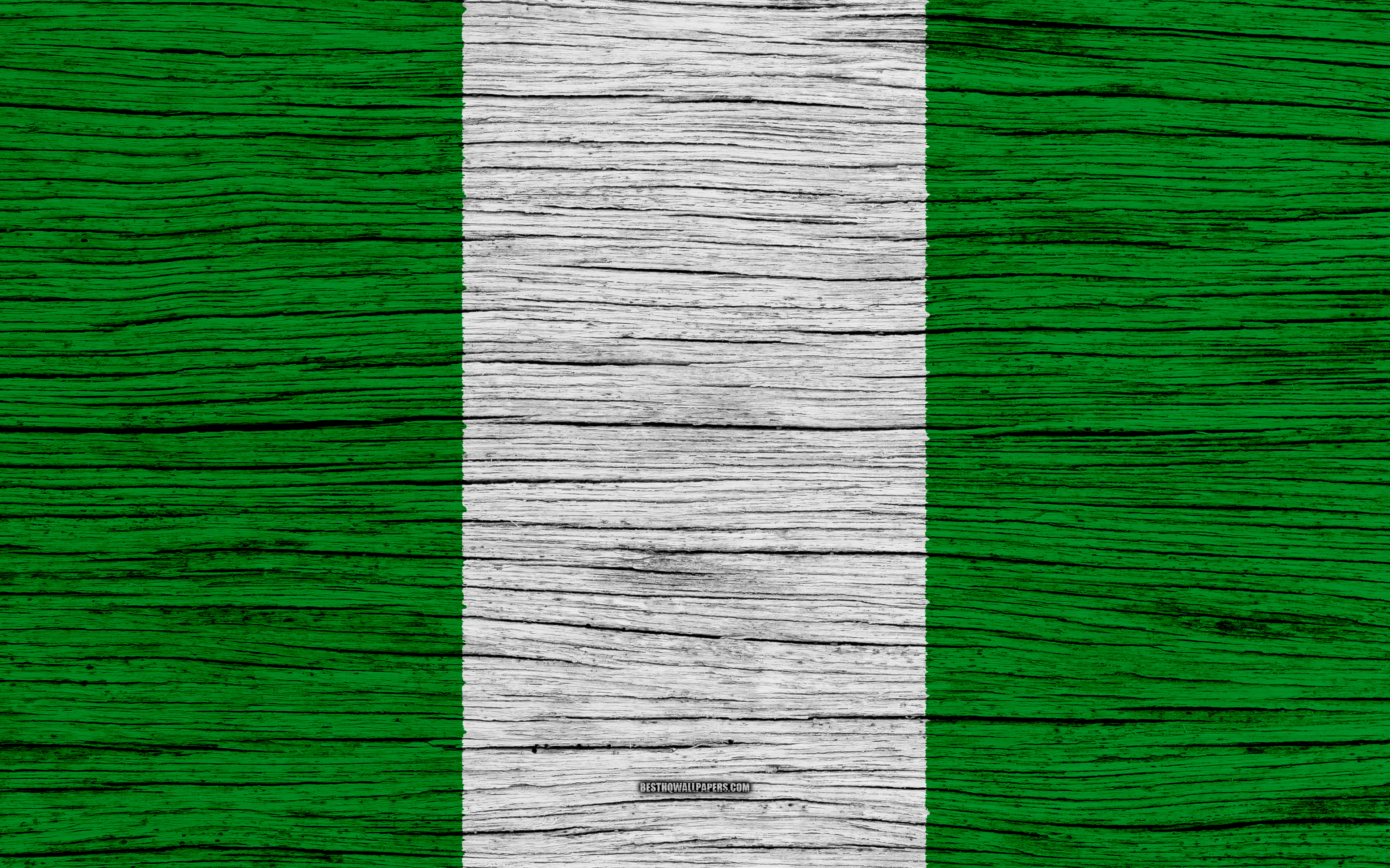 Wallpaper Flag Of Nigeria 4k Africa Wooden Texture