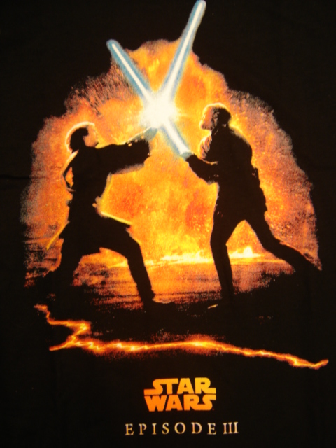Anakin vs Obi Wan Lava Background Black T Shirt   Star Wars Collectors 480x640