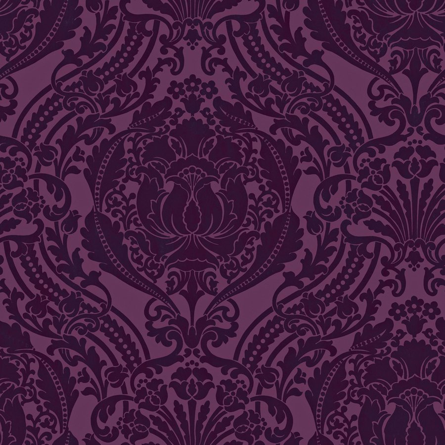 Blue Mountain Silk Damask Purple Strippable Non Woven Prepasted