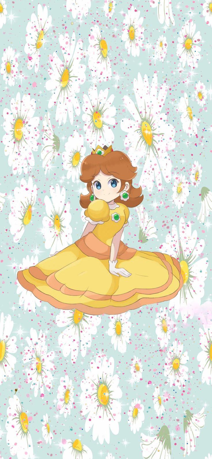 Nintendo Princess Daisy yellow aesthetic Phone Wallpaper