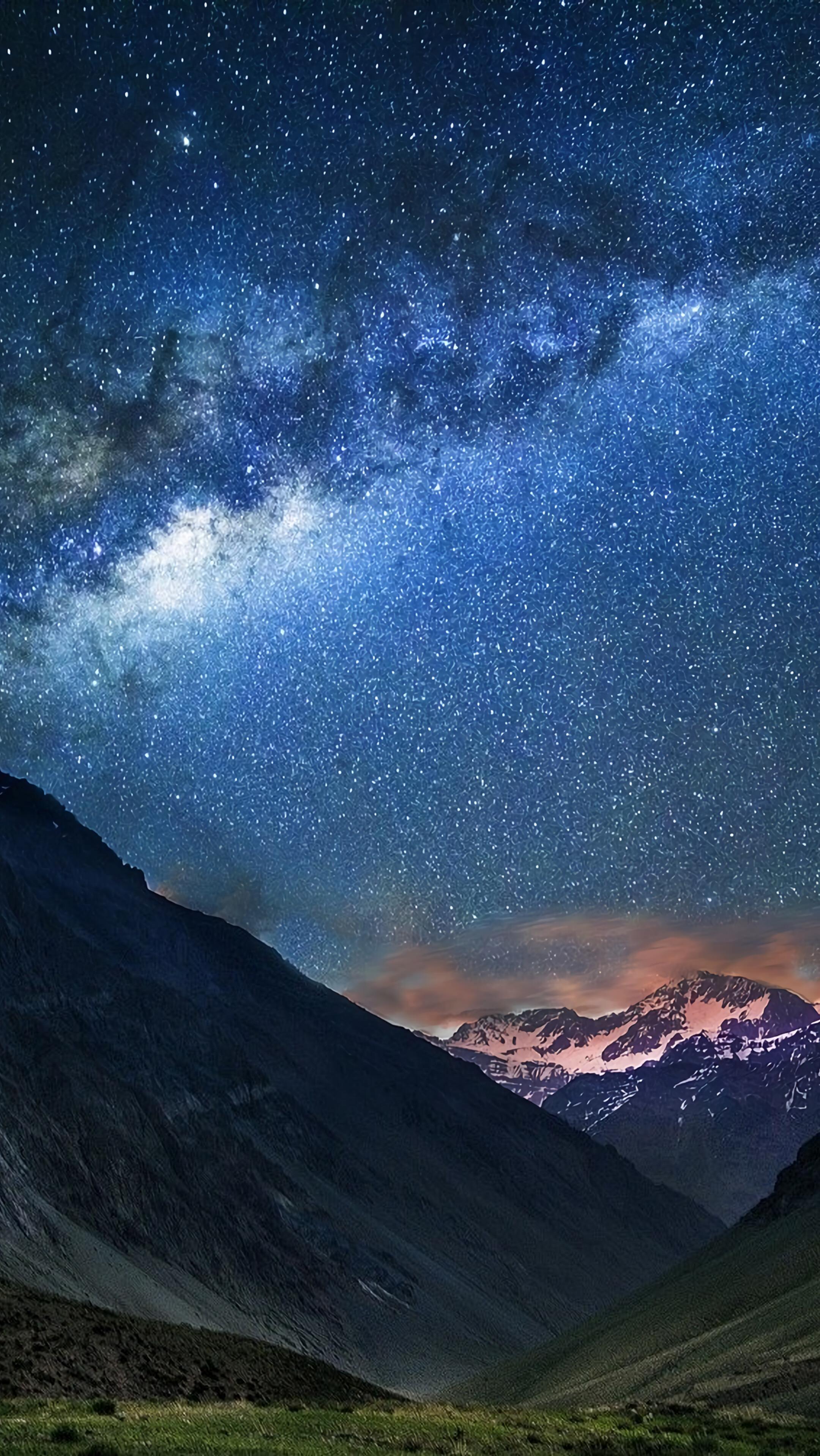 327313 Mountain Landscape Night Sky Stars Milky Way Scenery