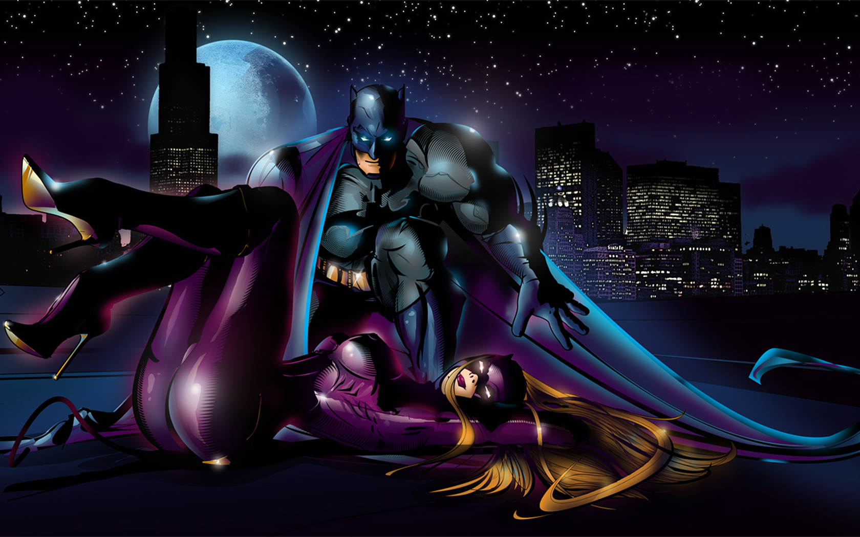 Cartoons Wallpaper Batman Catwoman In Gotham