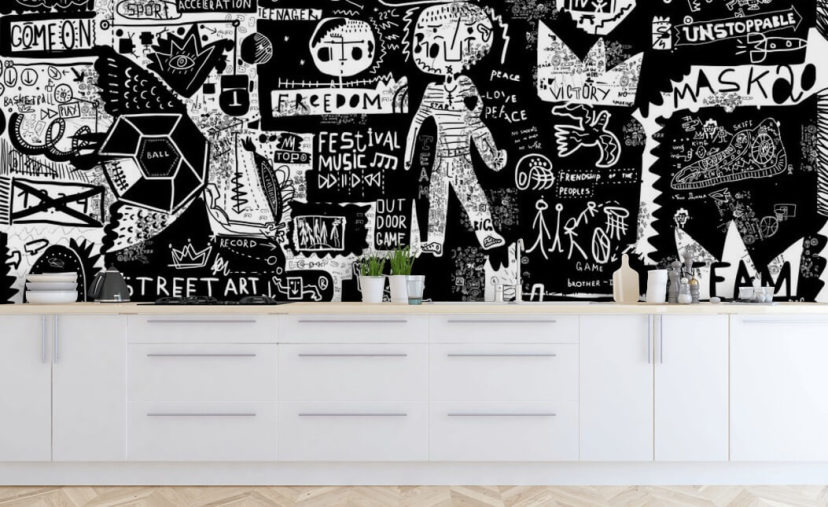 Black And White Graffiti Wallpaper