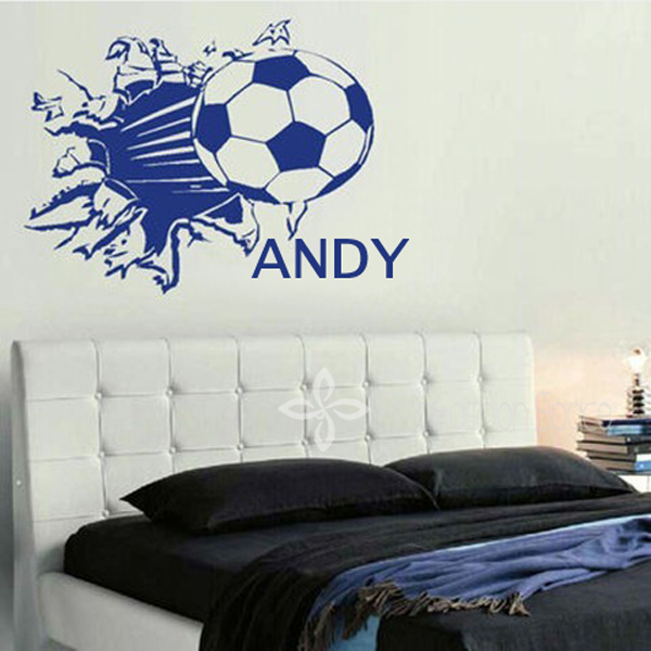 Vinyl Football Sport Wall Decals Wallpaper Personalized Name Kids