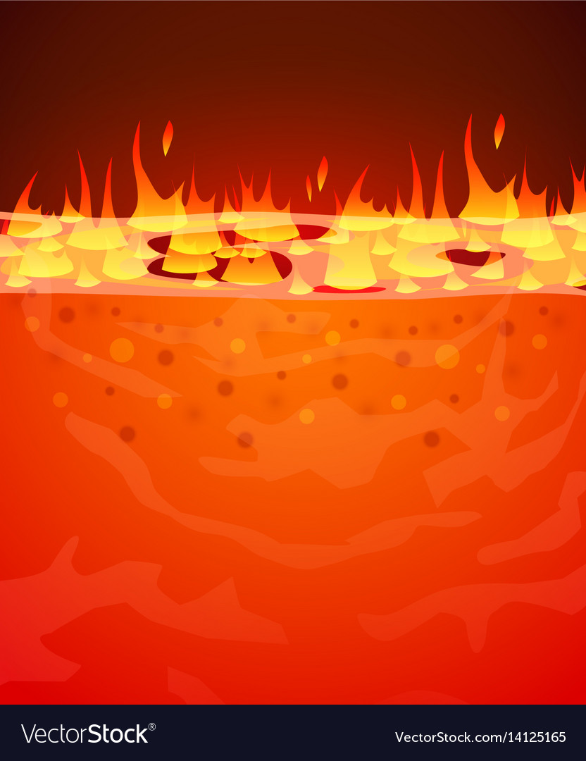 Burn Flame Fire Background Hell Lava Or Royalty Vector