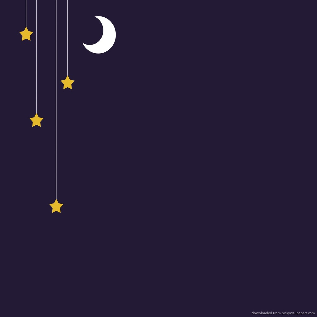 Minimal Moon And Stars Wallpaper For iPad