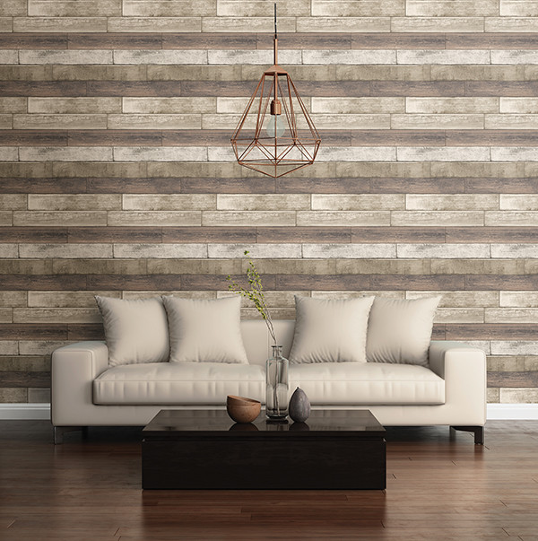 Weathered Plank Rust Wood Texture Wallpaper Industrial Living Room